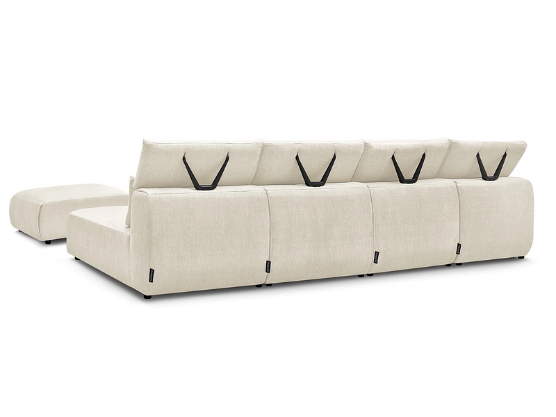 Canapé d'angle panoramique avec pouf BOBOCHIC JANA Canapé d'angle panoramique avec pouf BOBOCHIC JANA