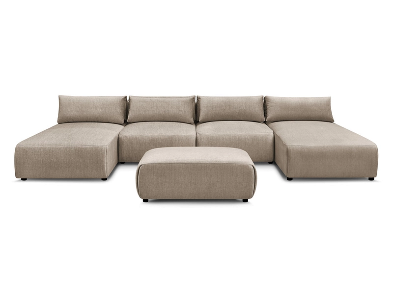 Canapé d'angle panoramique avec pouf BOBOCHIC JANA Canapé d'angle panoramique avec pouf BOBOCHIC JANA