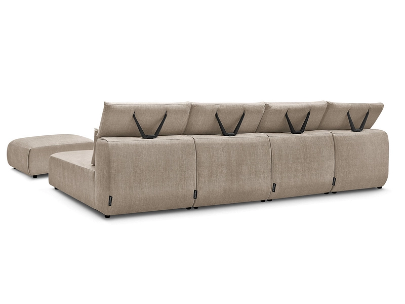 Canapé d'angle panoramique avec pouf BOBOCHIC JANA Canapé d'angle panoramique avec pouf BOBOCHIC JANA