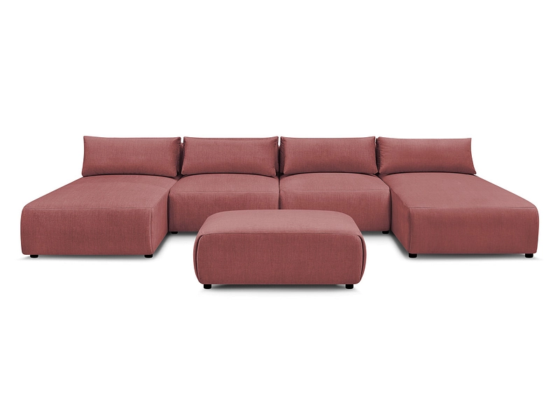 Canapé d'angle panoramique avec pouf BOBOCHIC JANA Canapé d'angle panoramique avec pouf BOBOCHIC JANA