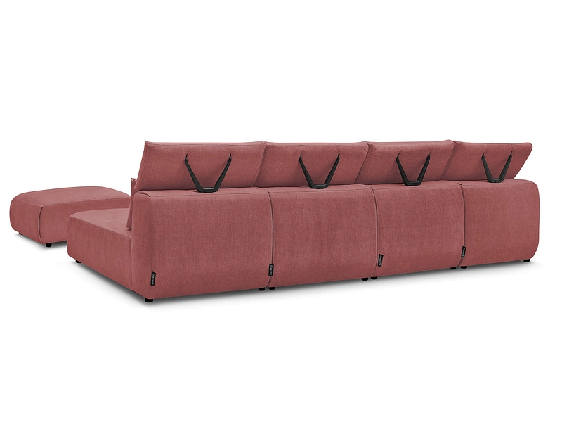 Canapé d'angle panoramique avec pouf BOBOCHIC JANA Canapé d'angle panoramique avec pouf BOBOCHIC JANA