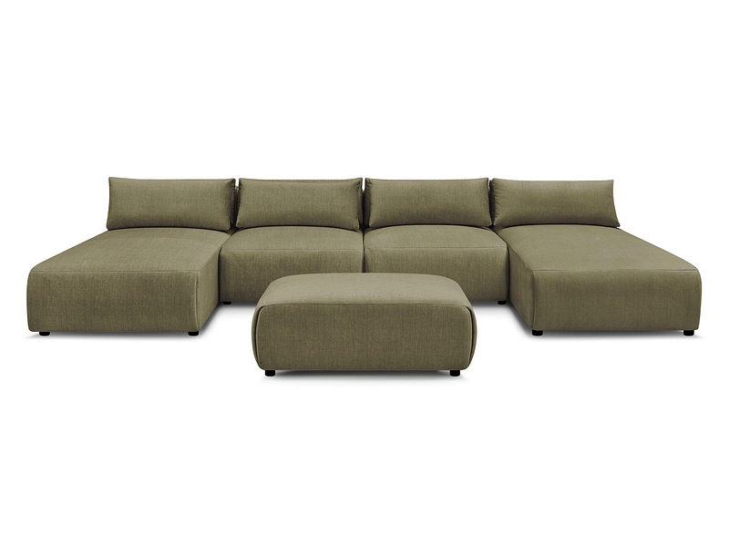 Canapé d'angle panoramique avec pouf BOBOCHIC JANA Canapé d'angle panoramique avec pouf BOBOCHIC JANA
