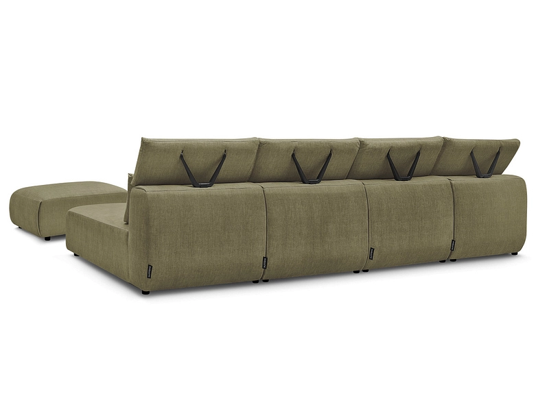 Canapé d'angle panoramique avec pouf BOBOCHIC JANA Canapé d'angle panoramique avec pouf BOBOCHIC JANA