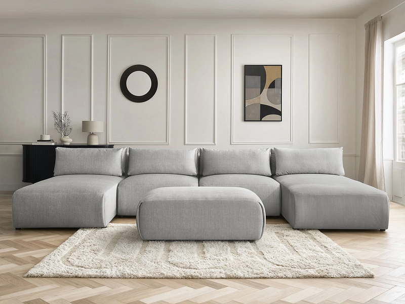 Panorama-Ecksofa mit Hocker BOBOCHIC JANA Panorama-Ecksofa mit Hocker BOBOCHIC JANA