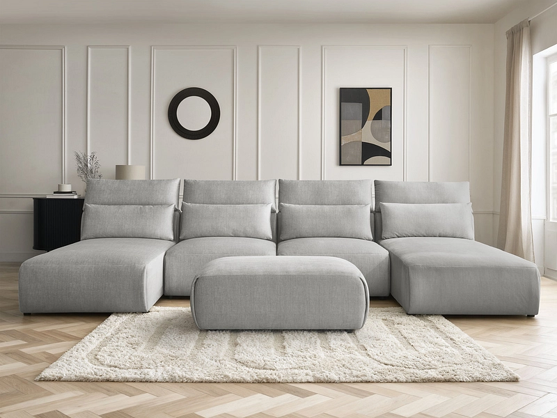 Panorama-Ecksofa mit Hocker BOBOCHIC JANA Panorama-Ecksofa mit Hocker BOBOCHIC JANA