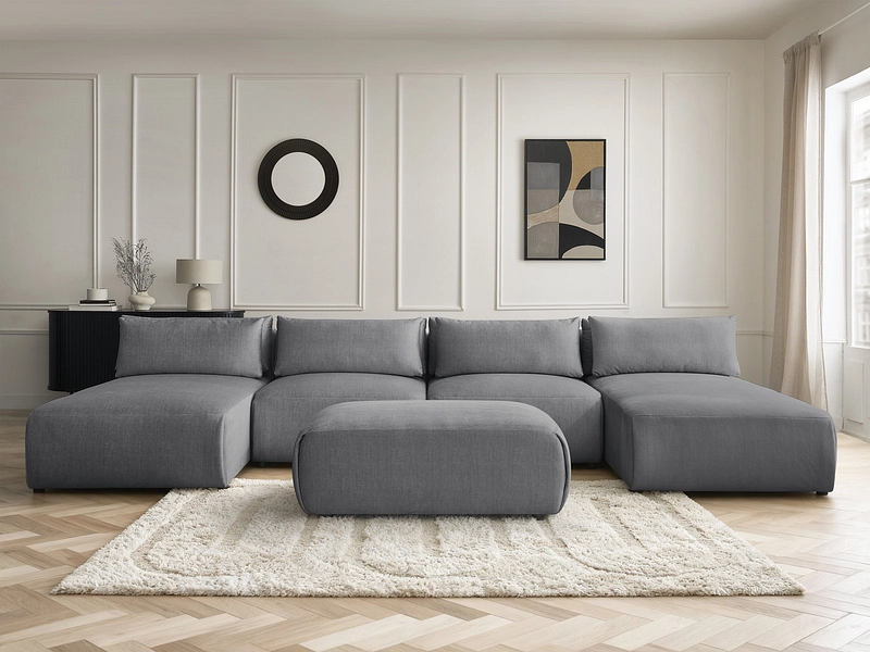 Panorama-Ecksofa mit Hocker BOBOCHIC JANA Panorama-Ecksofa mit Hocker BOBOCHIC JANA