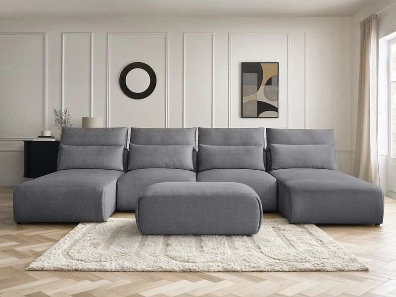 Panorama-Ecksofa mit Hocker BOBOCHIC JANA Panorama-Ecksofa mit Hocker BOBOCHIC JANA