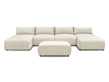 Canapé d'angle panoramique avec pouf BOBOCHIC JANA Canapé d'angle panoramique avec pouf BOBOCHIC JANA