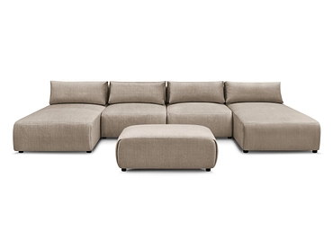 Canapé d'angle panoramique avec pouf BOBOCHIC JANA Canapé d'angle panoramique avec pouf BOBOCHIC JANA