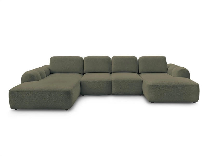 Canapé d'angle panoramique avec pouf BOBOCHIC MONTAIGNE Canapé d'angle panoramique avec pouf BOBOCHIC MONTAIGNE