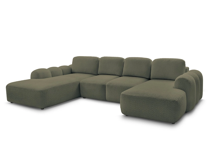 Canapé d'angle panoramique avec pouf BOBOCHIC MONTAIGNE Canapé d'angle panoramique avec pouf BOBOCHIC MONTAIGNE