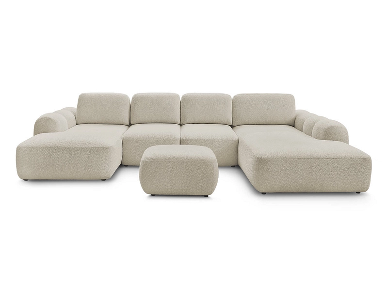 Canapé d'angle panoramique avec pouf BOBOCHIC MONTAIGNE Canapé d'angle panoramique avec pouf BOBOCHIC MONTAIGNE