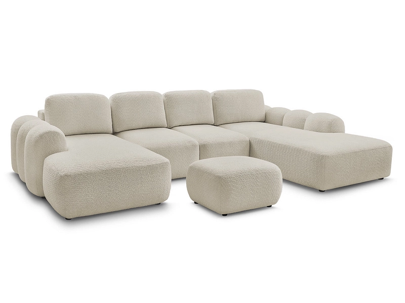 Canapé d'angle panoramique avec pouf BOBOCHIC MONTAIGNE Canapé d'angle panoramique avec pouf BOBOCHIC MONTAIGNE