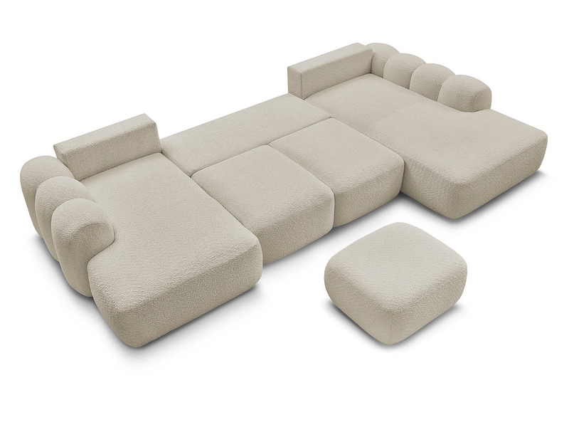 Canapé d'angle panoramique avec pouf BOBOCHIC MONTAIGNE Canapé d'angle panoramique avec pouf BOBOCHIC MONTAIGNE