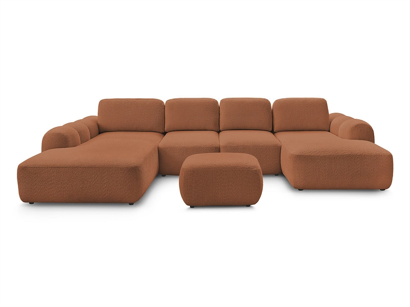 Canapé d'angle panoramique avec pouf BOBOCHIC MONTAIGNE Canapé d'angle panoramique avec pouf BOBOCHIC MONTAIGNE