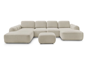 Divano ad angolo panoramico con pouf BOBOCHIC MONTAIGNE Divano ad angolo panoramico con pouf BOBOCHIC MONTAIGNE