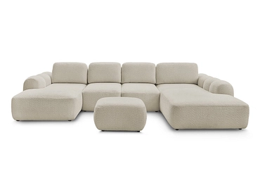 Canapé d'angle panoramique avec pouf BOBOCHIC MONTAIGNE Canapé d'angle panoramique avec pouf BOBOCHIC MONTAIGNE