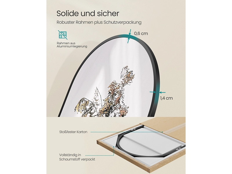 Spiegel rechteck SONGMICS BELLE MAISON