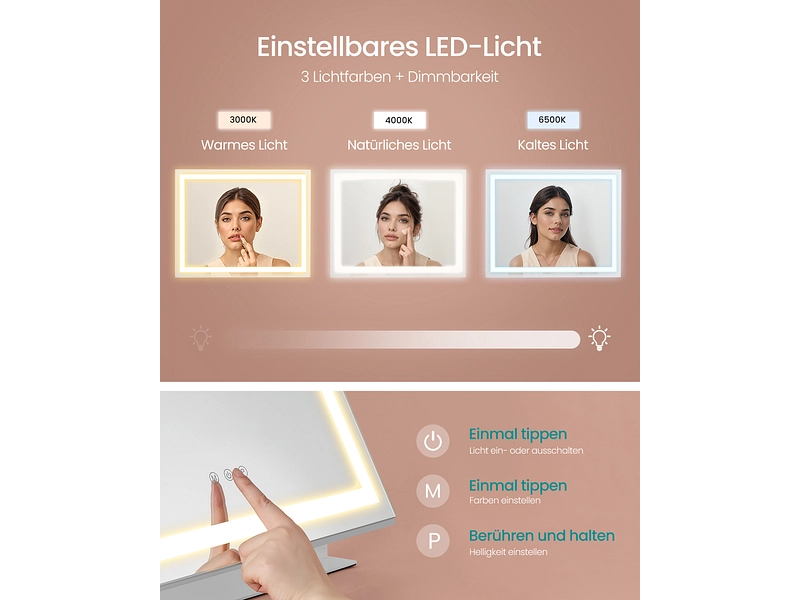 Specchio LED rettangolo SONGMICS NACRE Specchio LED rettangolo SONGMICS NACRE