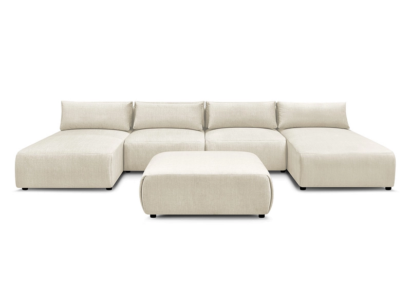 Canapé d'angle panoramique avec pouf BOBOCHIC JANA Canapé d'angle panoramique avec pouf BOBOCHIC JANA