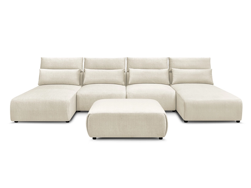 Canapé d'angle panoramique avec pouf BOBOCHIC JANA Canapé d'angle panoramique avec pouf BOBOCHIC JANA