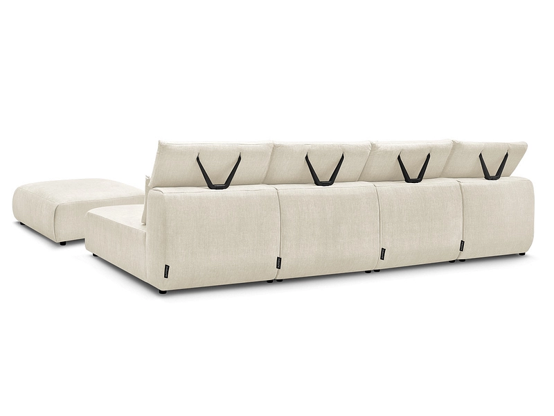 Canapé d'angle panoramique avec pouf BOBOCHIC JANA Canapé d'angle panoramique avec pouf BOBOCHIC JANA