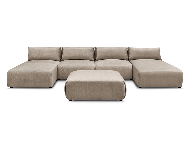 Canapé d'angle panoramique avec pouf BOBOCHIC JANA Canapé d'angle panoramique avec pouf BOBOCHIC JANA