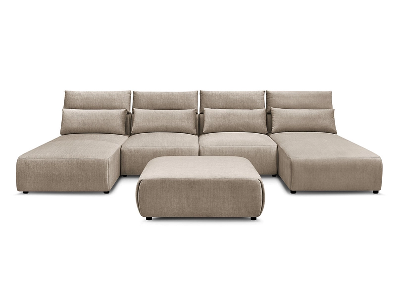 Canapé d'angle panoramique avec pouf BOBOCHIC JANA Canapé d'angle panoramique avec pouf BOBOCHIC JANA