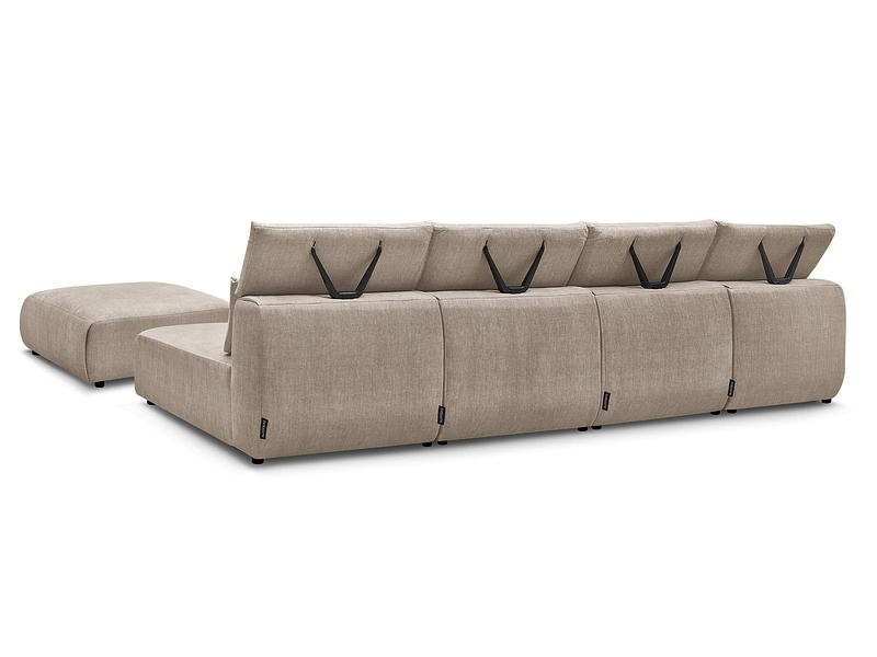 Canapé d'angle panoramique avec pouf BOBOCHIC JANA Canapé d'angle panoramique avec pouf BOBOCHIC JANA