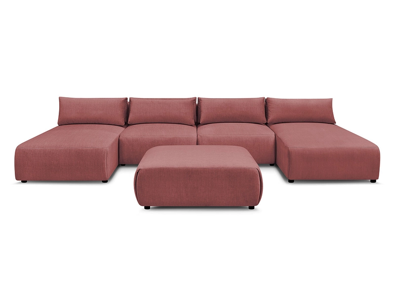 Canapé d'angle panoramique avec pouf BOBOCHIC JANA Canapé d'angle panoramique avec pouf BOBOCHIC JANA
