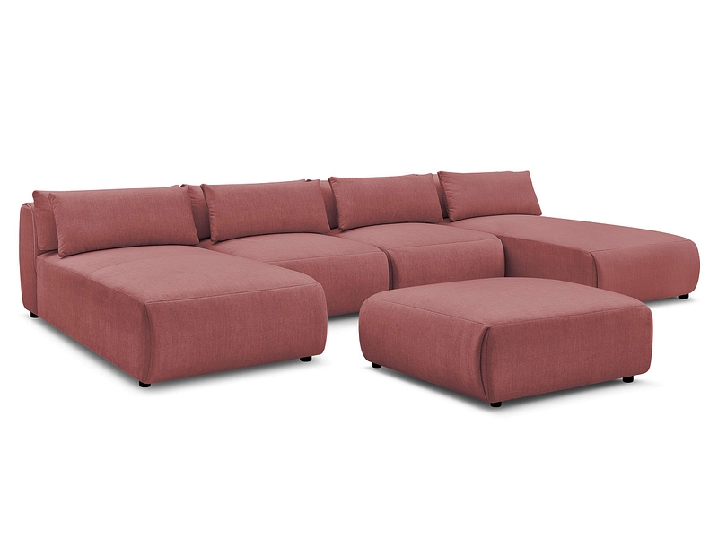 Canapé d'angle panoramique avec pouf BOBOCHIC JANA Canapé d'angle panoramique avec pouf BOBOCHIC JANA