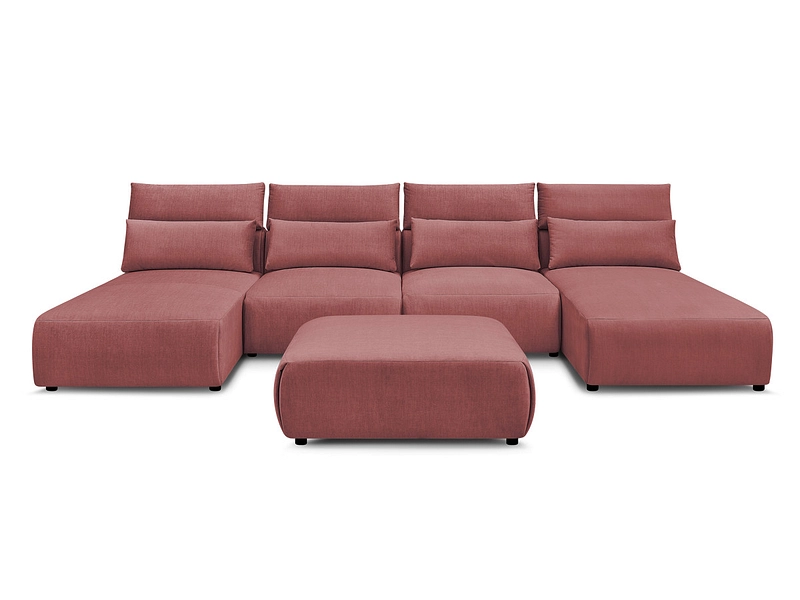Canapé d'angle panoramique avec pouf BOBOCHIC JANA Canapé d'angle panoramique avec pouf BOBOCHIC JANA
