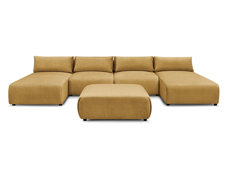 Canapé d'angle panoramique avec pouf BOBOCHIC JANA Canapé d'angle panoramique avec pouf BOBOCHIC JANA