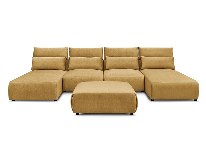 Canapé d'angle panoramique avec pouf BOBOCHIC JANA Canapé d'angle panoramique avec pouf BOBOCHIC JANA