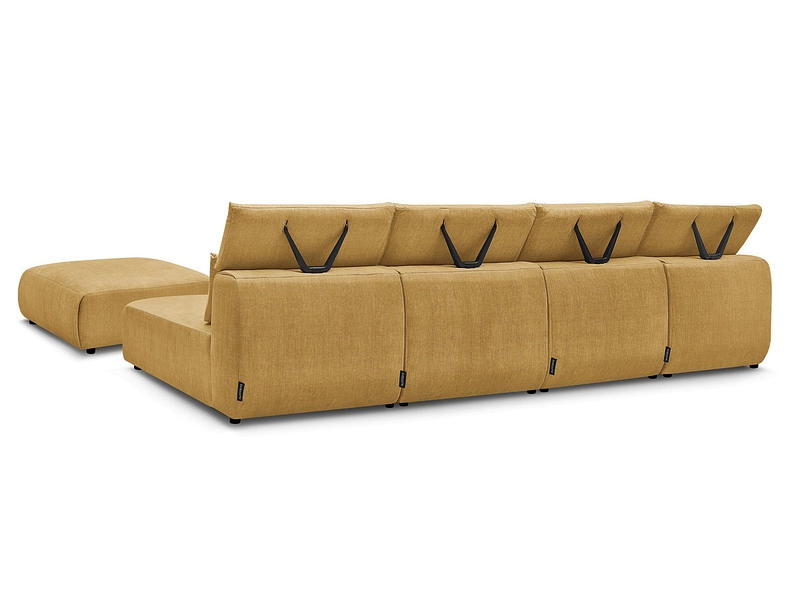 Canapé d'angle panoramique avec pouf BOBOCHIC JANA Canapé d'angle panoramique avec pouf BOBOCHIC JANA