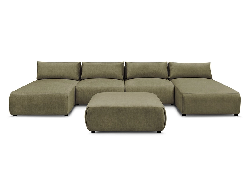 Canapé d'angle panoramique avec pouf BOBOCHIC JANA Canapé d'angle panoramique avec pouf BOBOCHIC JANA