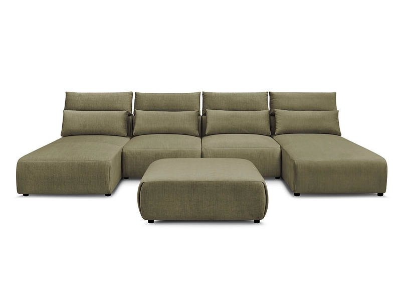 Canapé d'angle panoramique avec pouf BOBOCHIC JANA Canapé d'angle panoramique avec pouf BOBOCHIC JANA