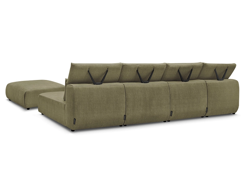 Canapé d'angle panoramique avec pouf BOBOCHIC JANA Canapé d'angle panoramique avec pouf BOBOCHIC JANA