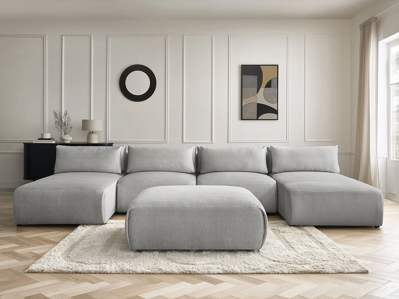 Panorama-Ecksofa mit Hocker BOBOCHIC JANA Panorama-Ecksofa mit Hocker BOBOCHIC JANA