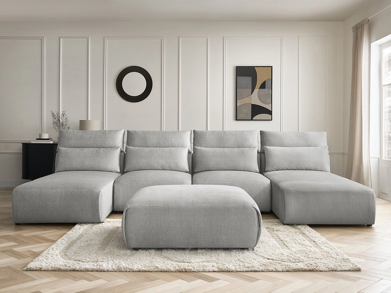 Panorama-Ecksofa mit Hocker BOBOCHIC JANA Panorama-Ecksofa mit Hocker BOBOCHIC JANA