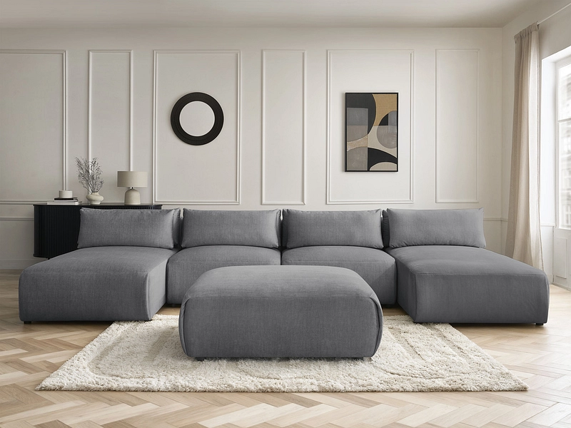 Panorama-Ecksofa mit Hocker BOBOCHIC JANA Panorama-Ecksofa mit Hocker BOBOCHIC JANA