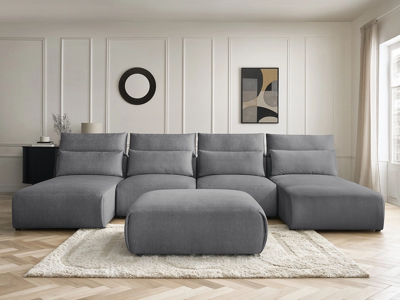 Panorama-Ecksofa mit Hocker BOBOCHIC JANA Panorama-Ecksofa mit Hocker BOBOCHIC JANA