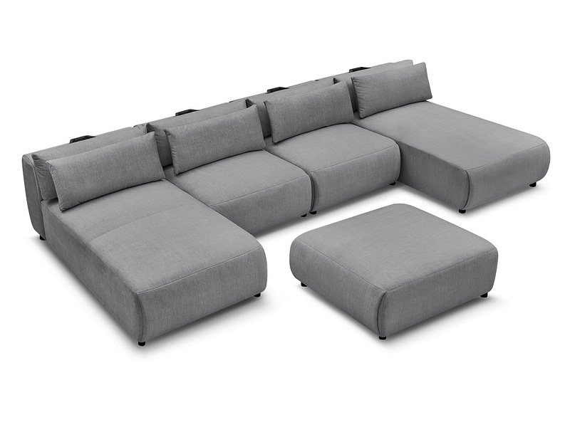 Panorama-Ecksofa mit Hocker BOBOCHIC JANA Panorama-Ecksofa mit Hocker BOBOCHIC JANA