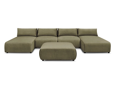 Canapé d'angle panoramique avec pouf BOBOCHIC JANA Canapé d'angle panoramique avec pouf BOBOCHIC JANA