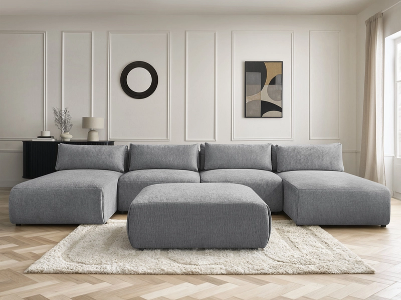 Panorama-Ecksofa mit Hocker BOBOCHIC JANA Panorama-Ecksofa mit Hocker BOBOCHIC JANA