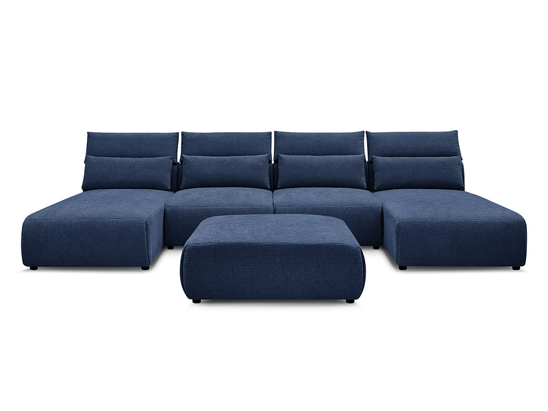 Canapé d'angle panoramique avec pouf BOBOCHIC JANA Canapé d'angle panoramique avec pouf BOBOCHIC JANA