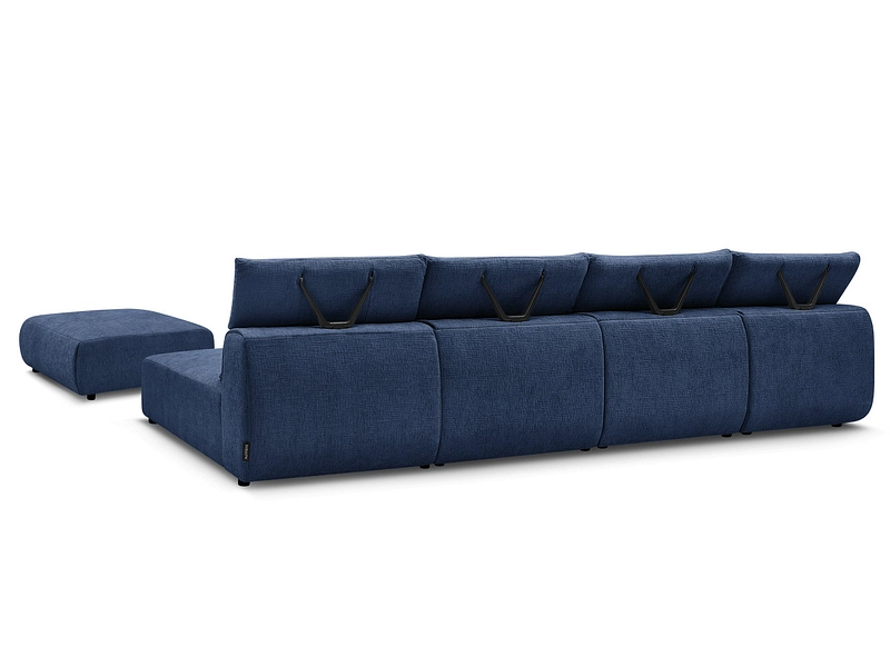 Canapé d'angle panoramique avec pouf BOBOCHIC JANA Canapé d'angle panoramique avec pouf BOBOCHIC JANA
