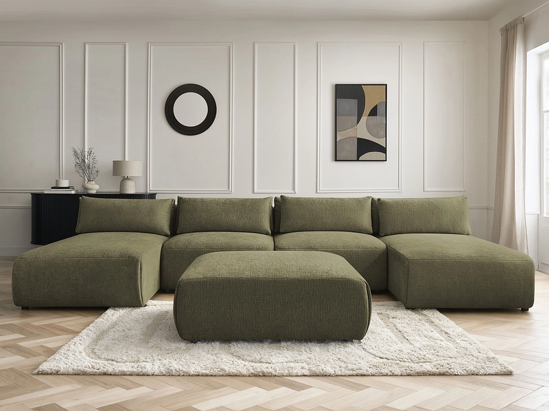 Panorama-Ecksofa mit Hocker BOBOCHIC JANA Panorama-Ecksofa mit Hocker BOBOCHIC JANA