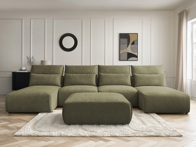 Panorama-Ecksofa mit Hocker BOBOCHIC JANA Panorama-Ecksofa mit Hocker BOBOCHIC JANA