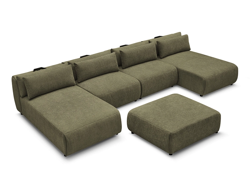 Panorama-Ecksofa mit Hocker BOBOCHIC JANA Panorama-Ecksofa mit Hocker BOBOCHIC JANA